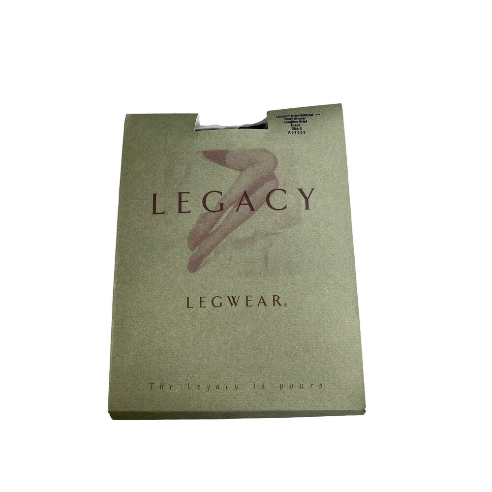 Legacy Legwear Body Shaper Longline Brief Size E Black Made In USA NWT